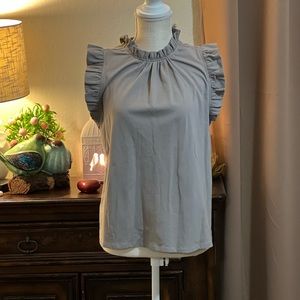 Karlie Mock Neck Ruffle Top